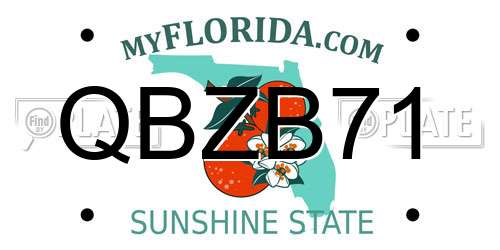 QBZB71 Florida License Plate