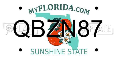QBZN87 Florida License Plate