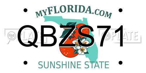 QBZS71 Florida License Plate