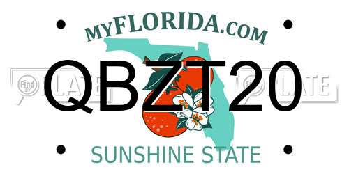QBZT20 Florida License Plate