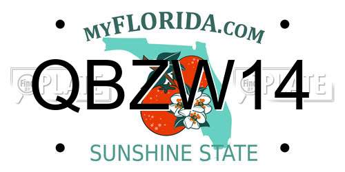 QBZW14 Florida License Plate