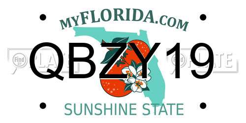 QBZY19 Florida License Plate