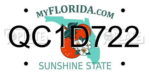 QC1D722 Florida License Plate