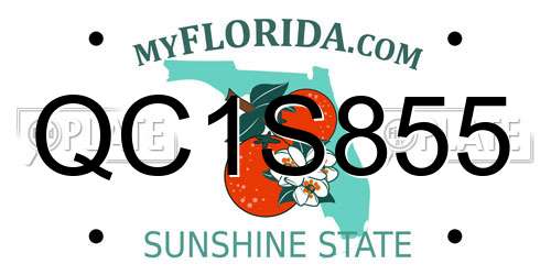 QC1S855 Florida License Plate
