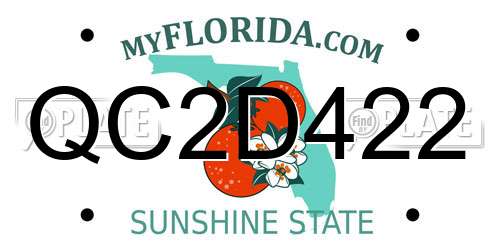 QC2D422 Florida License Plate