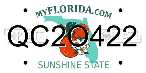 QC2O422 Florida License Plate