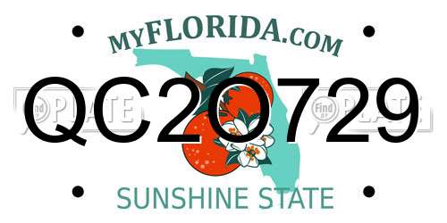 QC2O729 Florida License Plate