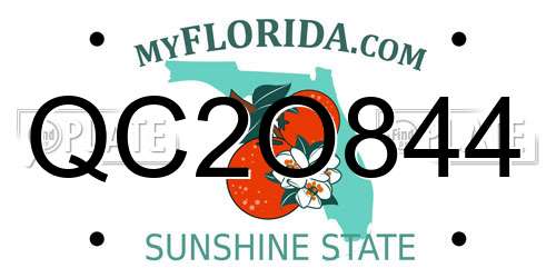 QC2O844 Florida License Plate