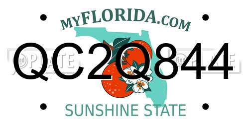 QC2Q844 Florida License Plate
