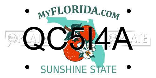 QC5I4A Florida License Plate