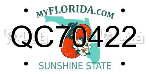 QC70422 Florida License Plate