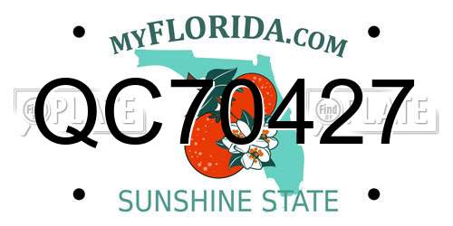QC70427 Florida License Plate