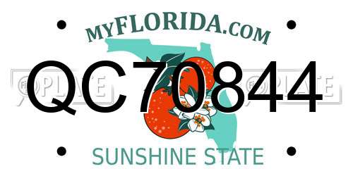 QC70844 Florida License Plate