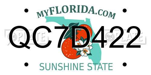 QC7D422 Florida License Plate