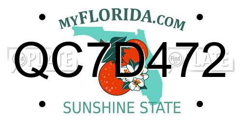 QC7D472 Florida License Plate