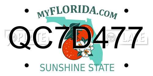 QC7D477 Florida License Plate