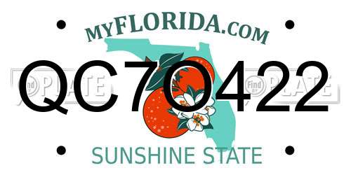 QC7O422 Florida License Plate