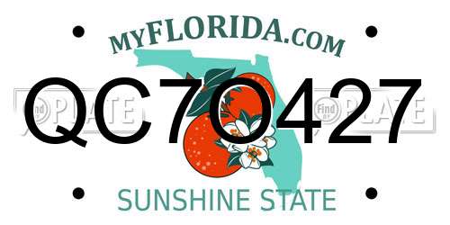 QC7O427 Florida License Plate