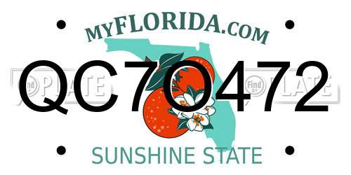 QC7O472 Florida License Plate