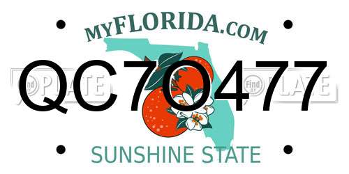QC7O477 Florida License Plate