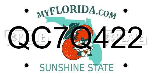 QC7Q422 Florida License Plate