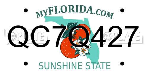 QC7Q427 Florida License Plate