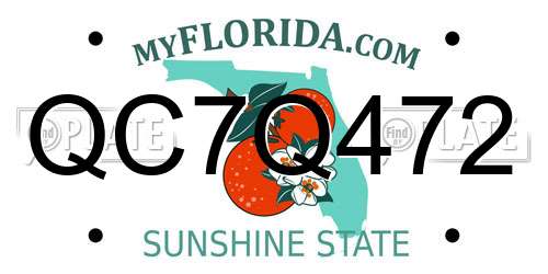 QC7Q472 Florida License Plate