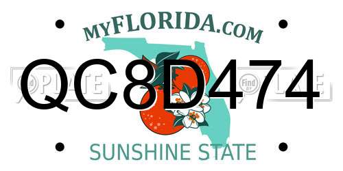 QC8D474 Florida License Plate