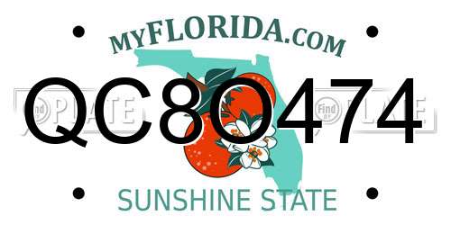 QC8O474 Florida License Plate