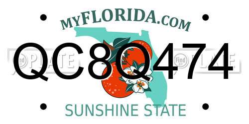QC8Q474 Florida License Plate