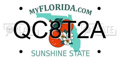 QC8T2A Florida License Plate