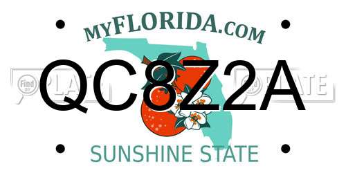 QC8Z2A Florida License Plate