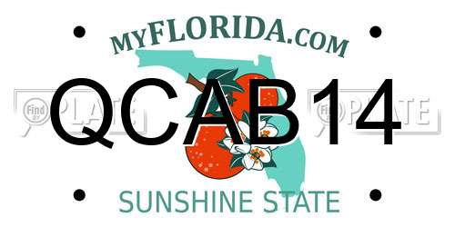 QCAB14 Florida License Plate