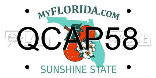 QCAP58 Florida License Plate
