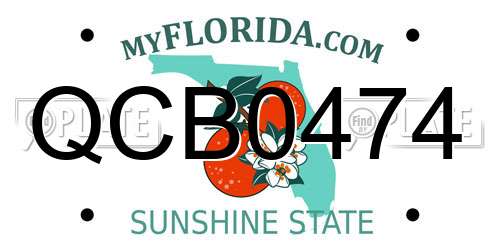 QCB0474 Florida License Plate