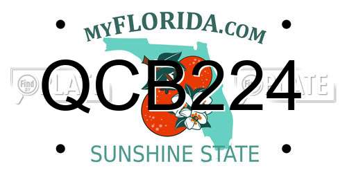 QCB224 Florida License Plate