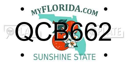QCB662 Florida License Plate