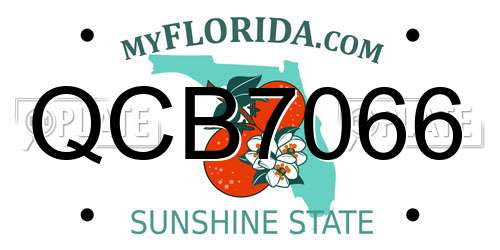 QCB7066 Florida License Plate