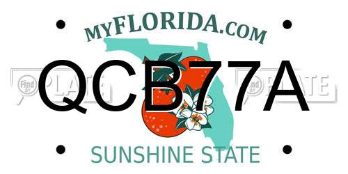 QCB77A Florida License Plate