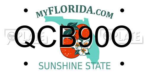 QCB90O Florida License Plate