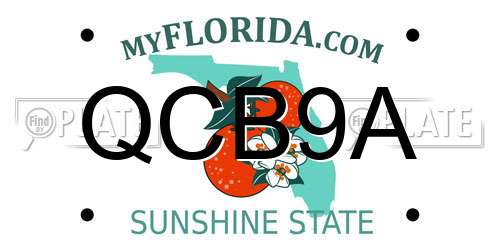 QCB9A Florida License Plate