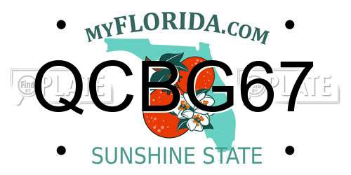 QCBG67 Florida License Plate