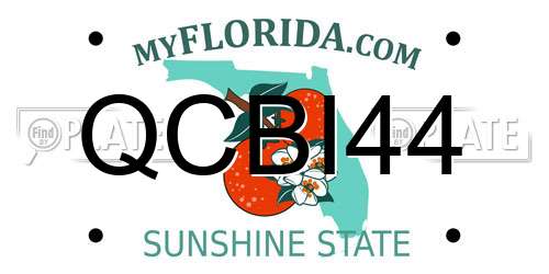 QCBI44 Florida License Plate