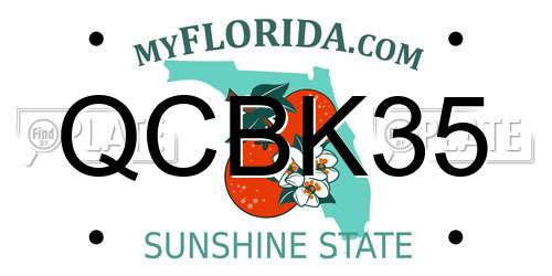 QCBK35 Florida License Plate