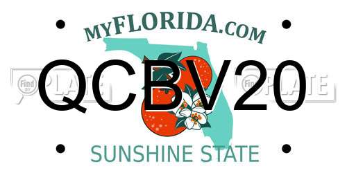 QCBV20 Florida License Plate