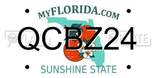 QCBZ24 Florida License Plate