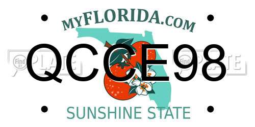 QCCE98 Florida License Plate