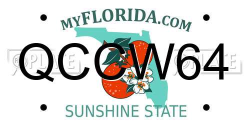 QCCW64 Florida License Plate