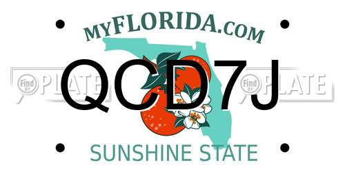 QCD7J Florida License Plate
