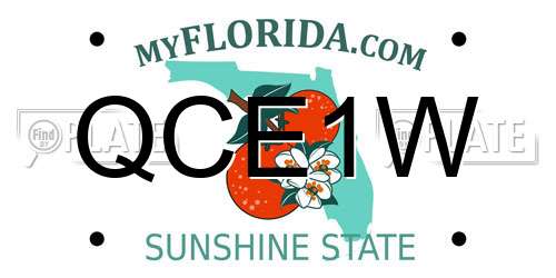 QCE1W Florida License Plate